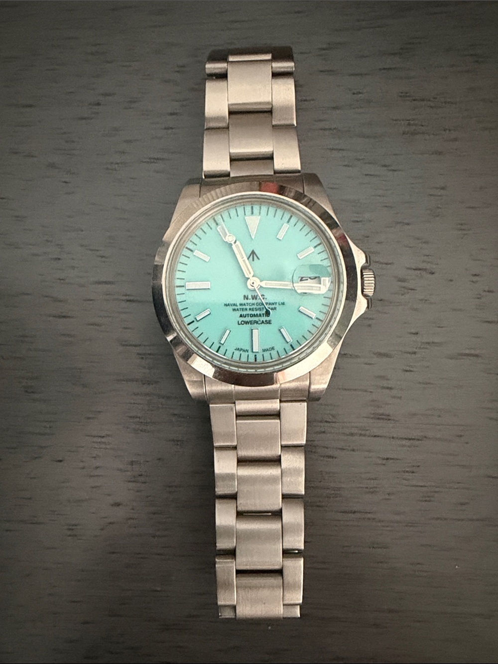 NAVAL WATCH CO. FRXA010 TURQUOISE /SILVER MECHANICAL WATCH - Picture 4 of 7